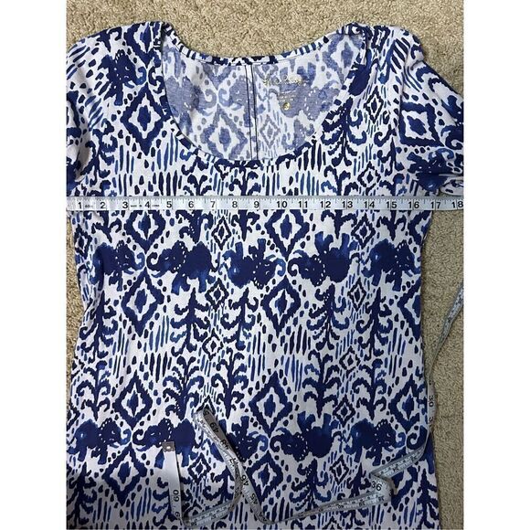 Lilly Pulitzer‎ Ocean Ridge Shift Dress Batik Print Navy White Pink S BIN P - Picture 6 of 10